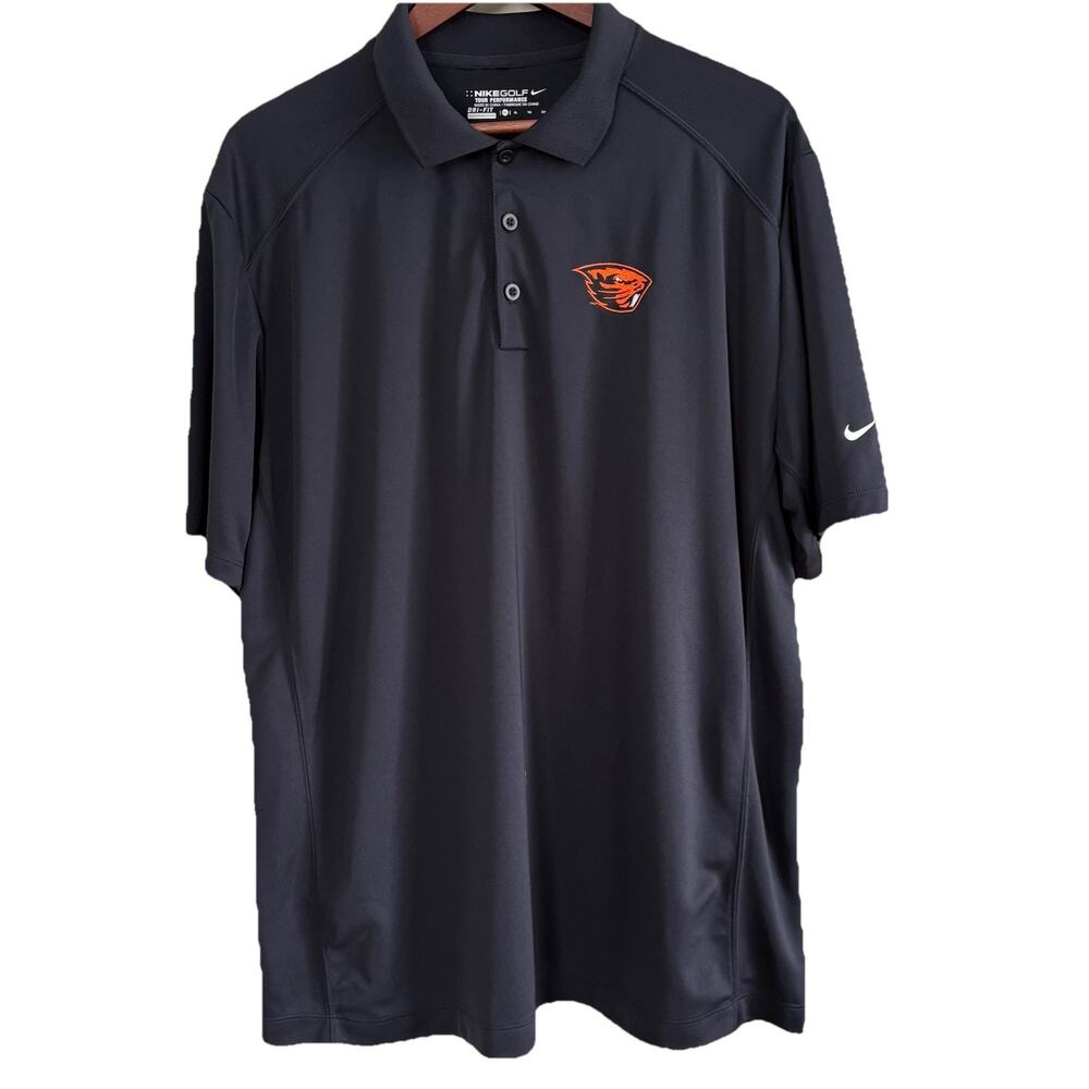 Oregon State Beavers Nike Golf Tour Performance Black Polo Shirt Men’s Size XL